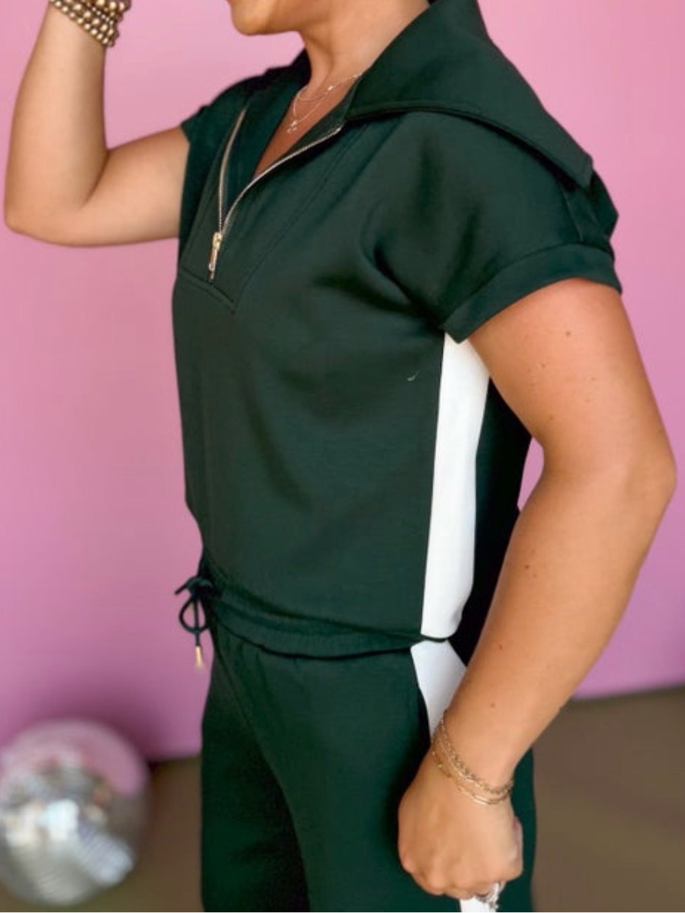 Women's Wide-Leg Pants and top in Forest Green - Picture 10 of 12